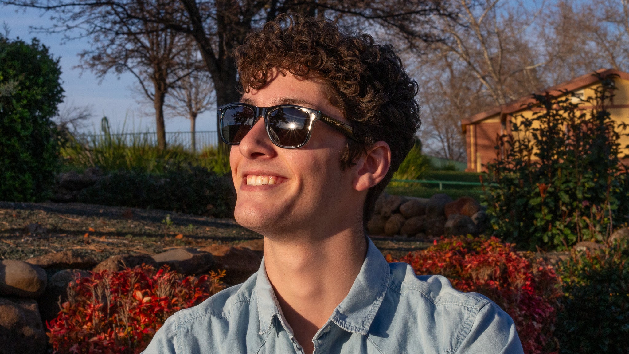 Person wearing Hektik Sonoma Black Ice sunglasses